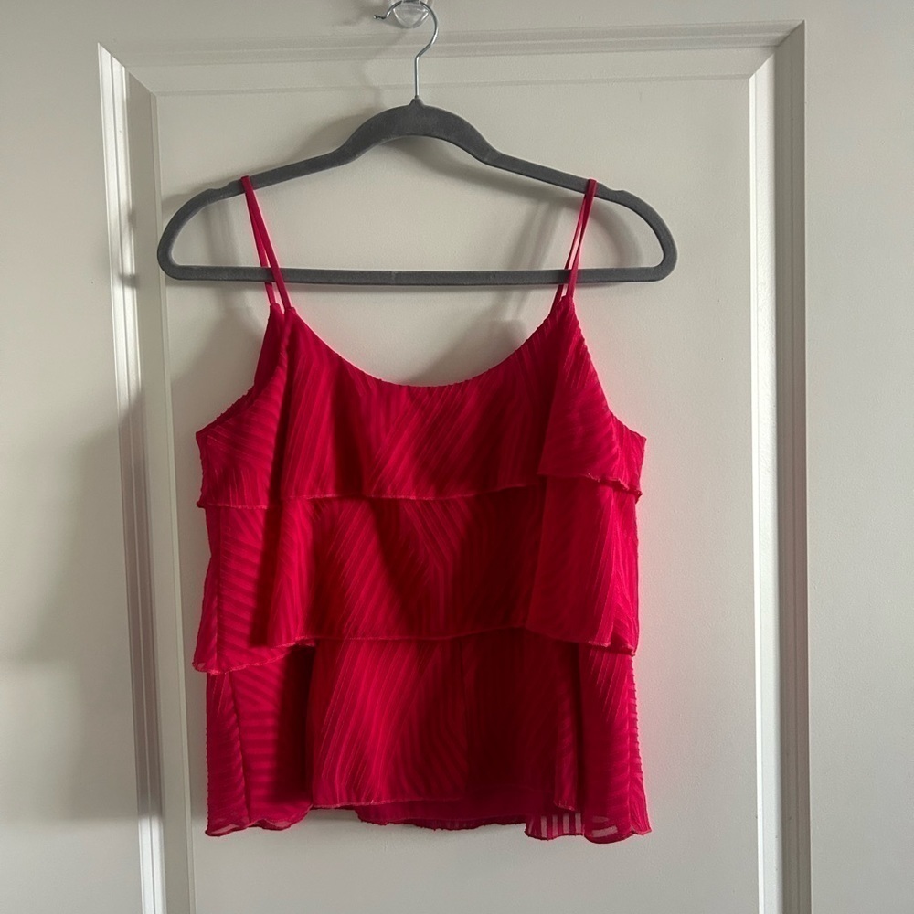 Anthropologie Amadi Tiered Cami Tank Top in Pink Rose Size XS - Picture 8 of 8
